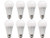 TCP 100 Watt LED A21, 8 Pack,1600 Lumens, Soft White (2700K), Dimmable Light Bulbs
