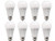 TCP 100 Watt LED A21, 8 Pack,1600 Lumens, Soft White (2700K), Dimmable Light Bulbs