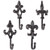 Sanbege Fleur De Lis Hooks, Cast Iron Key Holder Hooks, Decorative Wall Hanging Hooks for Coat, Towel, Keys, Set of 4