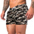 URRU Men's Solid Gym Workout Shorts Bodybuilding Running Fitted Training Jogging Short Pants Light Camouflage L