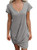 Dearlovers Women's Casual Dresses Short Sleeve V Neck Twist Knot Summer T Shirt Dress Medium C-Grey