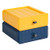 LITA 3.3 Quart Plastic Storage Boxes with Handles, Multi-Purpose Storage Bin Pull Box, Yellow and Blue, 2 Pack