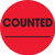 Boxes Fast Tape Logic Labels,"Counted_", 2" Circle, Fluorescent Red, (1 Roll of 500 Labels)