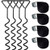 MySit Trampoline Stakes Anchors Heavy Duty Spiral Trampoline Accessories Corkscrew Shape Steel Wind Stakes, Trampoline Tie Down Anchor Kit, Swing Set Anchors Set of 4 for Trampoline