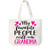 Grandma My Favorite People Call Me Grandma Canvas Tote Bag Grandma Gift Idea Book Bag Travel Tote Handbag -COCOVICI