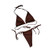 Women's Tie Side Bottom Halter Triangle Bikini Set Two Piece Swimsuits Padded Top String Bathing Suit Coffee