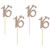 24 Pack of Glitter Rose Gold Number"16" Cupcake Toppers 16th Birthday Party Cupcake Toppers