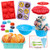 Glotoch Silicone Baking Set, 34PCS Nonstick Silicone Bakeware Set with Donut Pans, Silicone Muffin Pan, Bread Loaf Mold, Cupcake Shape Baking Molds for Bake Beginner