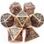 HAOMEJA DND Metal Dice Pirate Sword Dice Set 7 Role Playing Dice D and D Solid Dice Dungeons and Dragons Red Copper