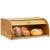 Natural Wooden Bread Box Bamboo Roll Top Bread Box Kitchen Food Storage Bin, Countertop Bread Keeper