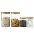 DecentGadget 4Pcs Glass Jar Food Storage Jar with Airtight Seal Bamboo Lid Food Storage Canister Tea Containers