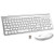 Wireless Keyboard and Mouse Combo, FENIFOX USB Slim 2.4G Full Size Ergonomic Compact with Number Pad for Laptop Mac PC Computer Windows -Silver White (Renewed)