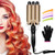 3 Barrel Curling Iron Wand Hair Waver Iron Ceramic Tourmaline Hair Crimper with 4 Pieces Hair Clips and Heat Resistant Glove, Curling Waver Iron Heating Styling Tools (Gold) 3 Barrel Curling Iron Wand Hair Waver Iron Ceramic Tourmaline Hair Crimper with 4 Pieces Hair Clips and Heat Resistant Glove, Curling Waver Iron Heating Styling Tools (Gold)