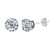 Sterling Silver Rhodium Finish 3mm Round Cubic Zirconia Stud Earring