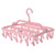 Hanger Plastic Multi-Clip Hanger Clothes Drying Rack Foldable Windproof Household Laundry Drying Rack Sock Hanger Underwear Hanger Clothes Hangers (C, RD)