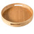 Bamboo Wooden Serving Tray, Round Wood Tray with Handles, Natural Decorative Tray for Ottoman, Kitchen/Coffee Table, 13.8 inch