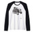 Retro Riding Lawn Mower Garden Tractor Raglan Baseball Tee