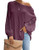 Misakia Women's Off Shoulder Sweaters Waffle Knit Loose Casual Long Batwing Sleeve Pullover Jumpers Tunic Tops Rose Pink L