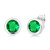 Gem Stone King 1.54 Ct Round 6mm Green Simulated Emerald 925 Sterling Silver Bezel Setting Stud Earrings