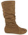 Wells Collection Womens Boots Soft Slouchy Flat to Low Heel Under Knee High, Tan, 8.5