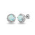 Sterling Silver Synthetic White Opal  and  White Topaz Round Halo Stud Earrings