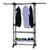 INFILM Dual Rod Extendable 3 Tiers Stainless Steel Clothing Garment Shoe Rack,Horizontal Vertical Rolling Clothes Rack Adjustable Clothes Hanging Rack for Entryway Bedroom Home Office