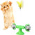 Windmill Cat Toy, Cat Turntable Teasing Interactive Toy, Turntable Teasing Interactive Cat Toys for Indoor, Funny Kitten Toys with Catnip Ball, Suitable for small cats, medium cats and large cats