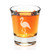 Flamingo Engraved Fluted Shot Glass