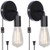 Kernorv Single Sconce Light Simple Industrial Wall Sconces Retro Black Simplicity Vintage Industrial Sconce Wall Light Wall Lamp Holder Set of 2 (No Bulb Included and Without Light Bulb Switch)