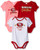 NFL San Francisco 49ers 3 Pack Ruffle Sleeve Team Bodysuit, red/white/pink San Francisco 49ers, 18 Months