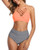 Holipick Women High Waisted Two Piece Swimsuit Floral Ruched Bikini Cross Strappy Swimwear Halter Bathing Suit