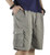 XinnanDe Mens Cotton Loose Twill Drawstring Relax Fit Cargo Short with Full Elastic Waist Khaki 44