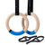 ZELUS Wooden Gymnastics Rings with 15ft Long Graduated Straps and Grip Tape - Olympic Gymnastic Ring Kit Home Workout Set - Suspension Training Fitness Equipment for Pull Ups Dips and More, 1500lb Cap