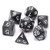 Poly RPG 7-Dice Set: Black Swirl with White
