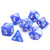 Poly RPG 7-Dice Set: Blue Swirl with White