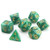 Poly RPG 7-Dice Set: Green Swirl with Gold