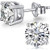 Silver Earrings Women Diamond Studs CZ Diamond Earrings Sterling Silver Round Cut Cubic Zirconia Stud Earrings Fake Diamond Earrings Sterling Silver Diamond Earrings Silver CZ Studs 5mm