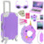 K.T. Fancy 16 pcs American Doll Accessories Suitcase Travel Luggage Play Set for 18 Inch Doll Travel Carrier, Sunglasses Camera Computer Phone Pad Travel Pillow Blindfold Passport Tickets Cashes