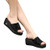 Aniywn Womens Wedge Slides High Heels Platform Open Toe Slip on Wedge Sandals Slide Backless Shoes Black