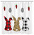 LB Buffalo Check Plaid Easter Shower Curtain Cute Rabbit Bunny with Easter Eggs Radish Shower Curtains for Bathroom Waterproof Fabric Curtains with Hooks,70x70 Inch