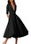 BOFETA Womens Half Sleeve Deep V Neck Dress High Waist Vintage Dress Black XL