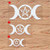 Wicca Pagan Witch Triple Moon Decal Vinyl Sticker - 3 Pack White, 3 Inches, 4 Inches, 6 Inches - Die Cut No Background for Car Boat Laptop Cup