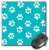 3D Rose"Teal Blue and White Paw Print PatternTurquoise PawprintsCute Animal Eg Dog Or Cat Footprints" Matte Finish Mouse Pad - 8 x 8" - mp_161531_1