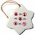 3dRose" Rest of Us Fun Festivus Pattern in White, Red and Black Snowflake Ornament 3"