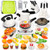 Koonie 50PCS Kitchen Toys, Pretend Play Kitchen Set with Electronic Induction Cooktop, Pressure Pot and Pans, Cutting Play Food, Play Cooking Utensils for Toddlers, Kids, Girls, Boys Learning Gift