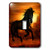 3dRose lsp_62897_1 Black Wild Horse Running in the Sunset Single Toggle Switch