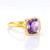 Purple Amethyst Cushion Ring, Vermeil Gold or Sterling Silver, Bezel Set Ring, February Birthstone ring -rCMB- Purple Amethyst Cushion Ring, Vermeil Gold or Sterling Silver, Bezel Set Ring, February Birthstone ring -rCMB-