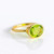 Oval Peridot Quartz Ring Bezel Set in Vermeil Gold or Sterling Silver, August Birthstone Ring