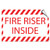 Fire Riser Inside Hazard Fire Label Decal Sticker 7 Inches X 5 Inches