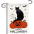 DSWEESUN Happy Halloween Garden Flag, Jack O Lantern Black Cat Pumpkin Ghost Bat House Double Sided 12.5 x 18 Inch, Fall Farmhouse Halloween Decorations Outdoor, Front Porch Yard Halloween Decor